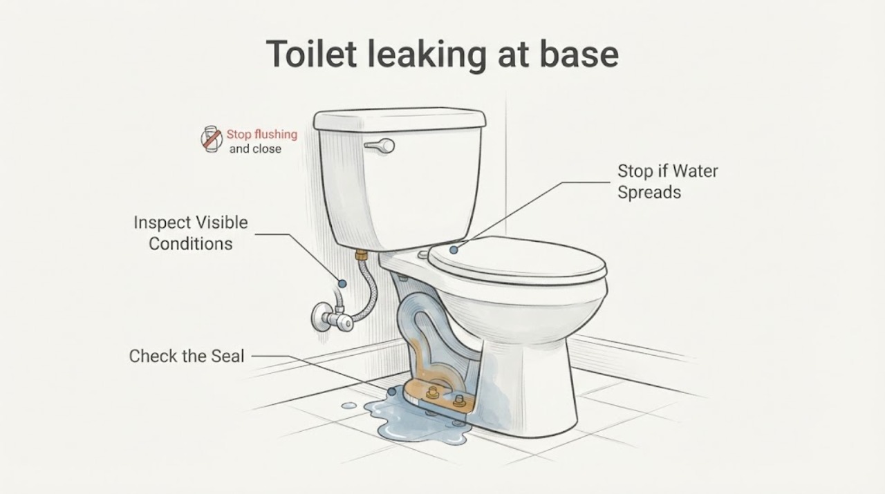 Toilet leaking at base