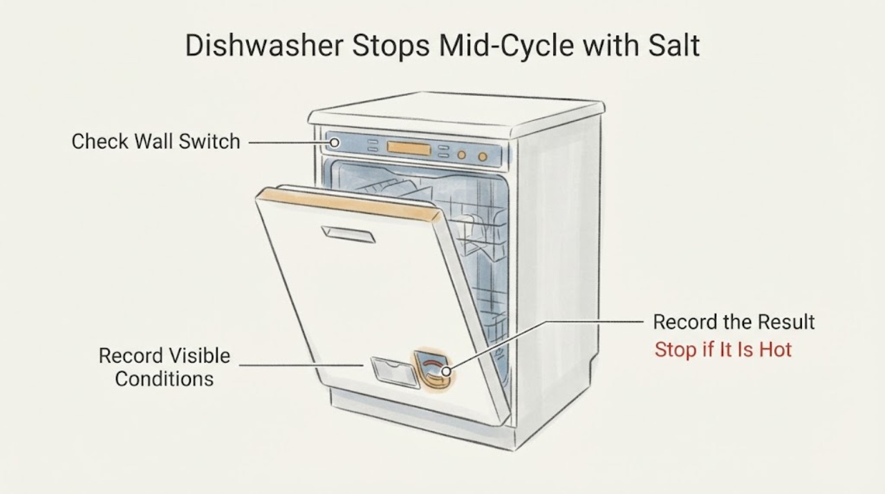 Dishwasher Stops Mid-Cycle with Salt