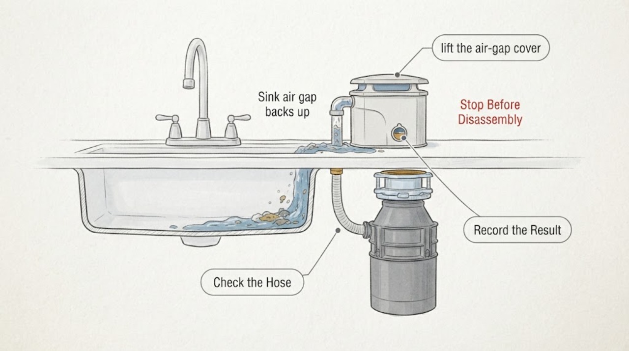 Sink air gap backs up