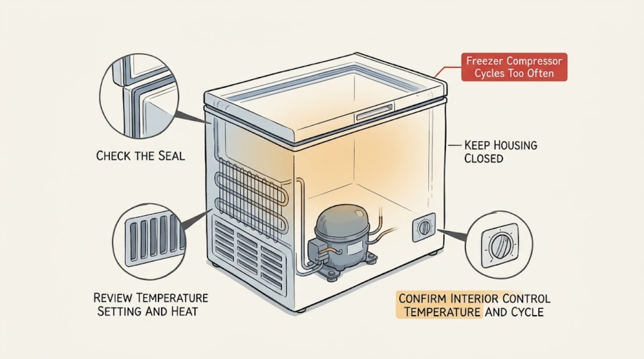 Freezer Compressor Cycles Too Often