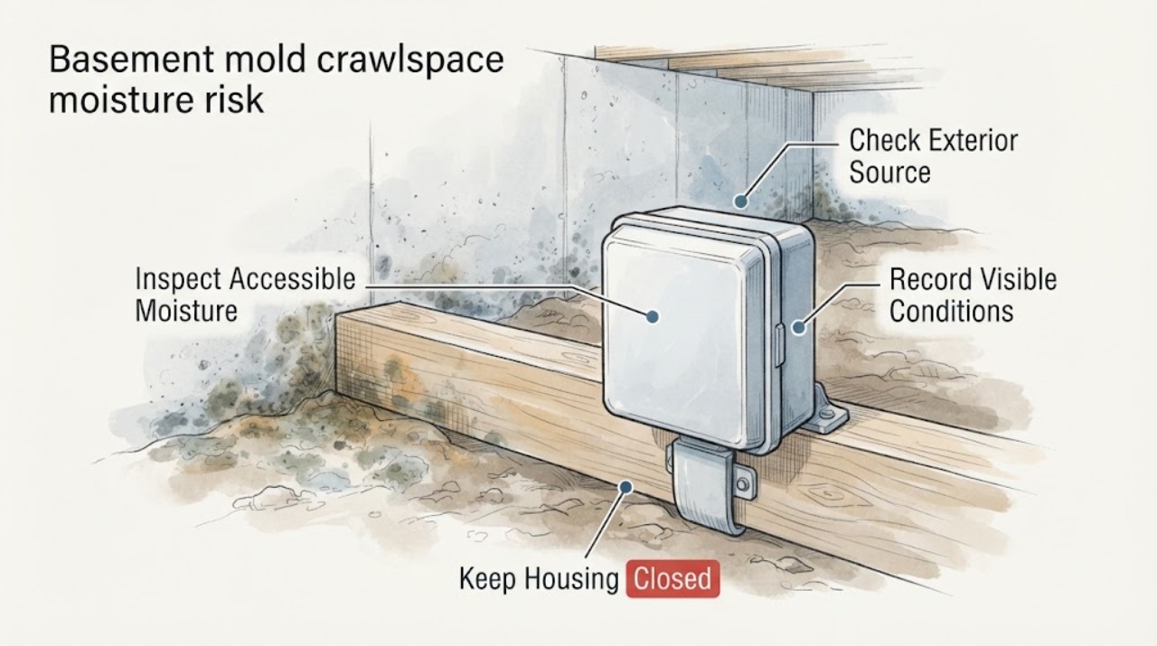 Basement mold crawlspace moisture risk