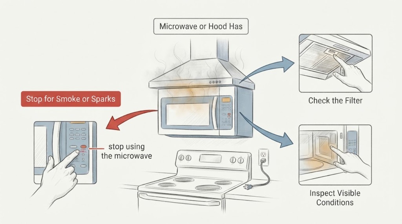 Microwave or Hood Has