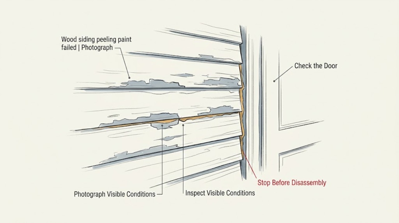 Wood siding peeling paint failed