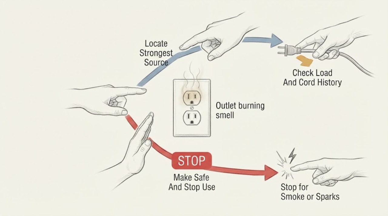 Outlet burning smell