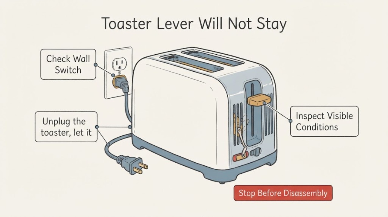 Toaster Lever Will Not Stay