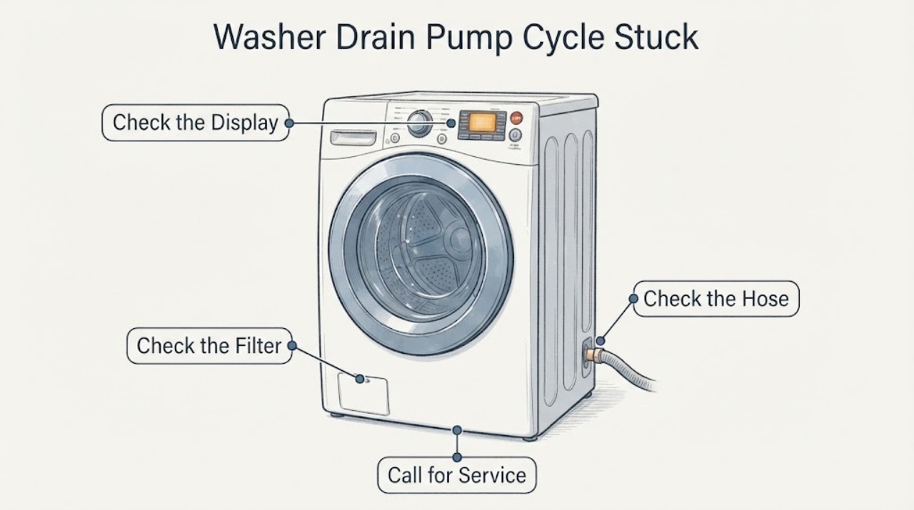 Washer Drain Pump Cycle Stuck