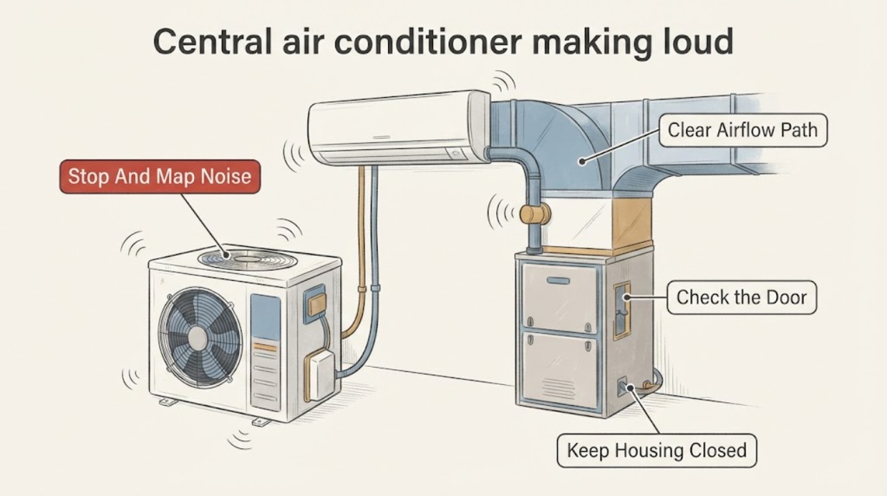 Central air conditioner making loud