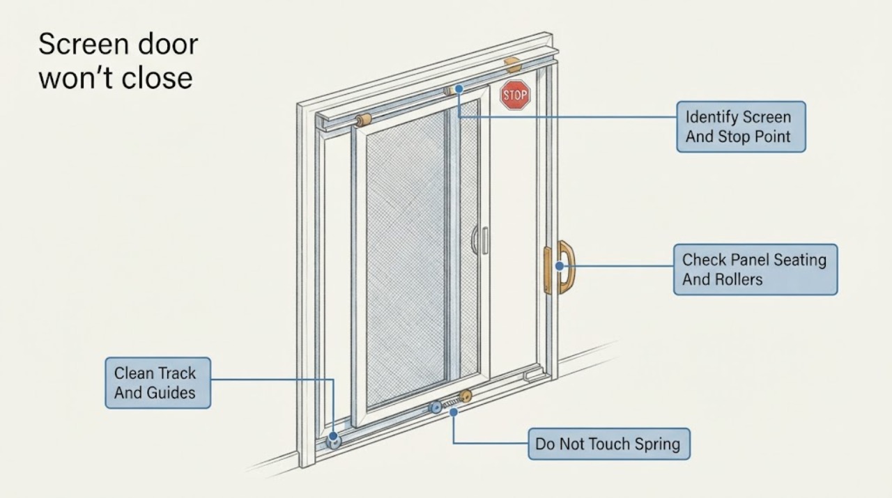 Screen door won't close