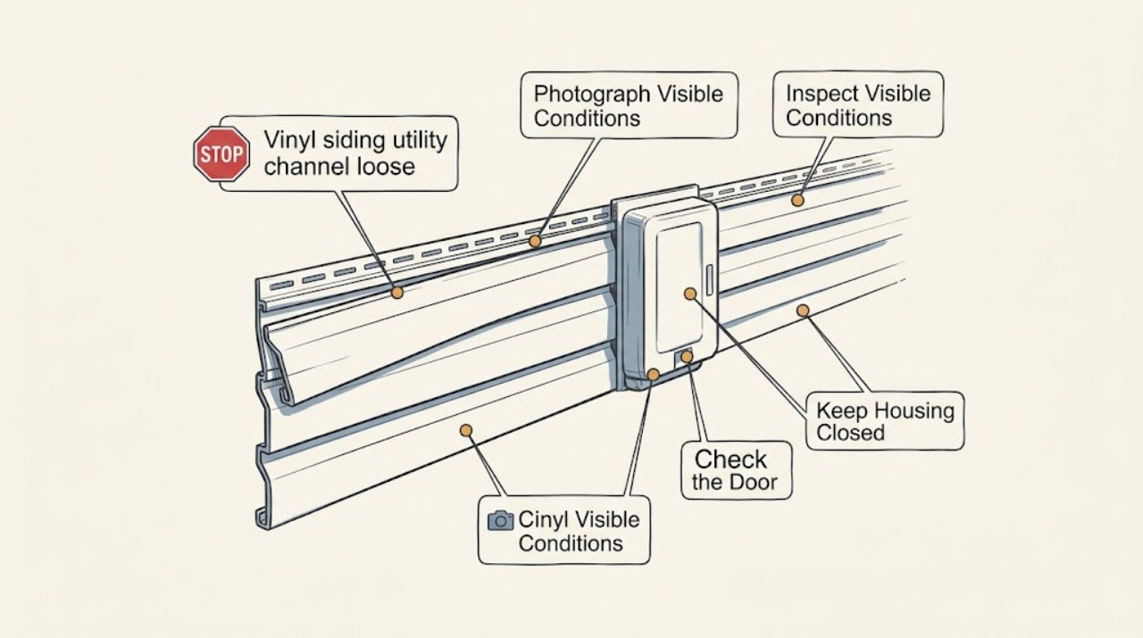 Vinyl siding utility channel loose