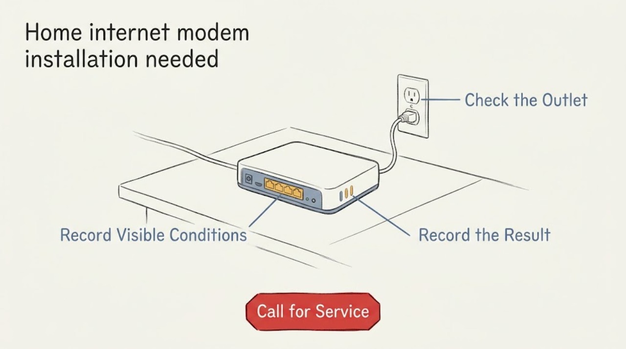 Home internet modem installation needed