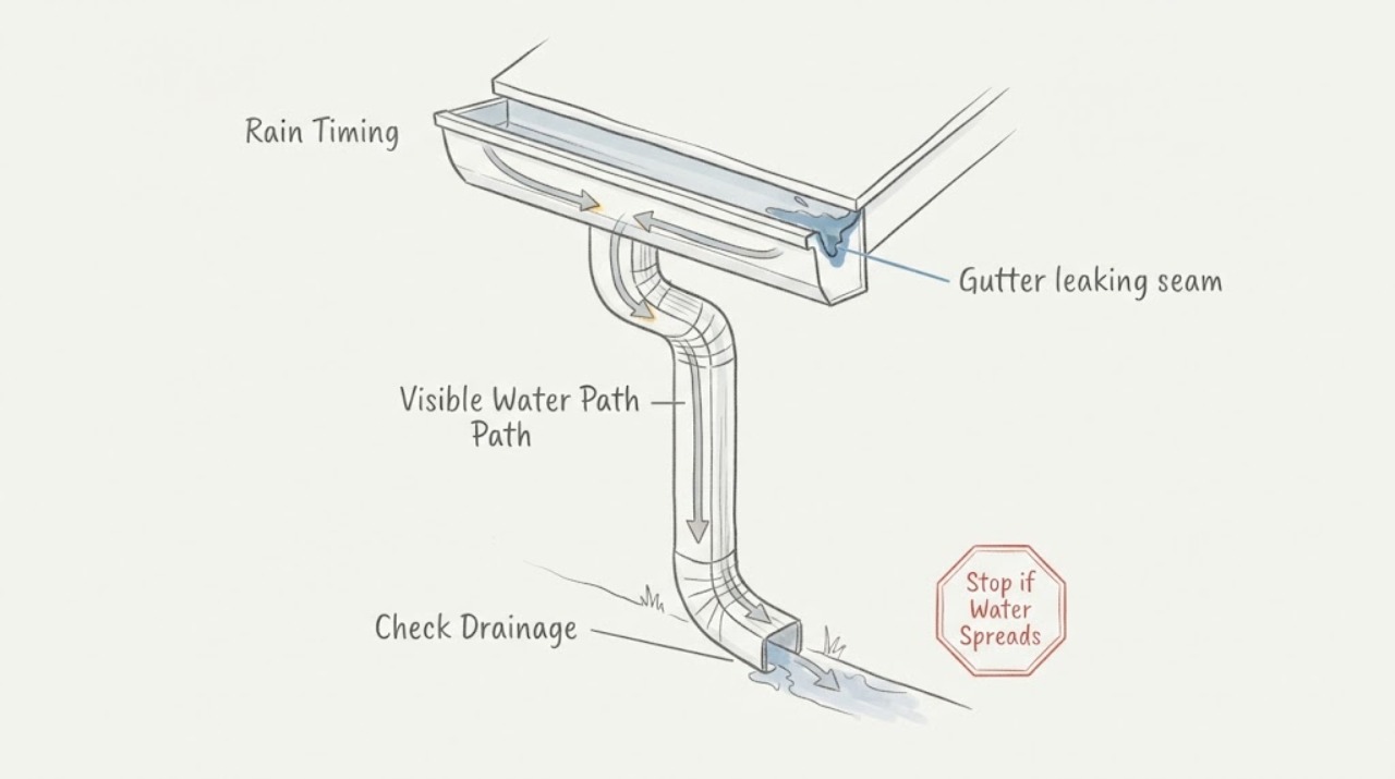 Gutter leaking seam