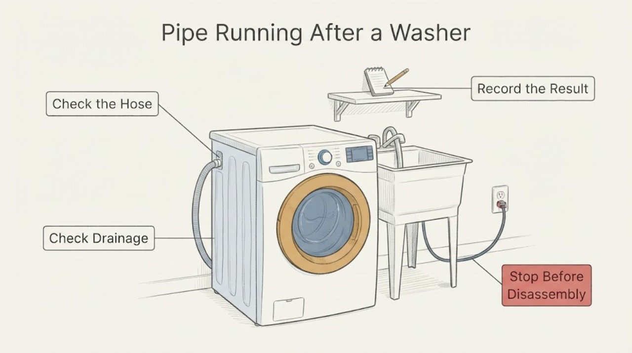 Pipe Running After a Washer