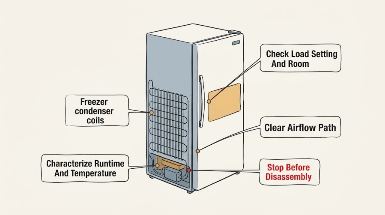 Freezer condenser coils