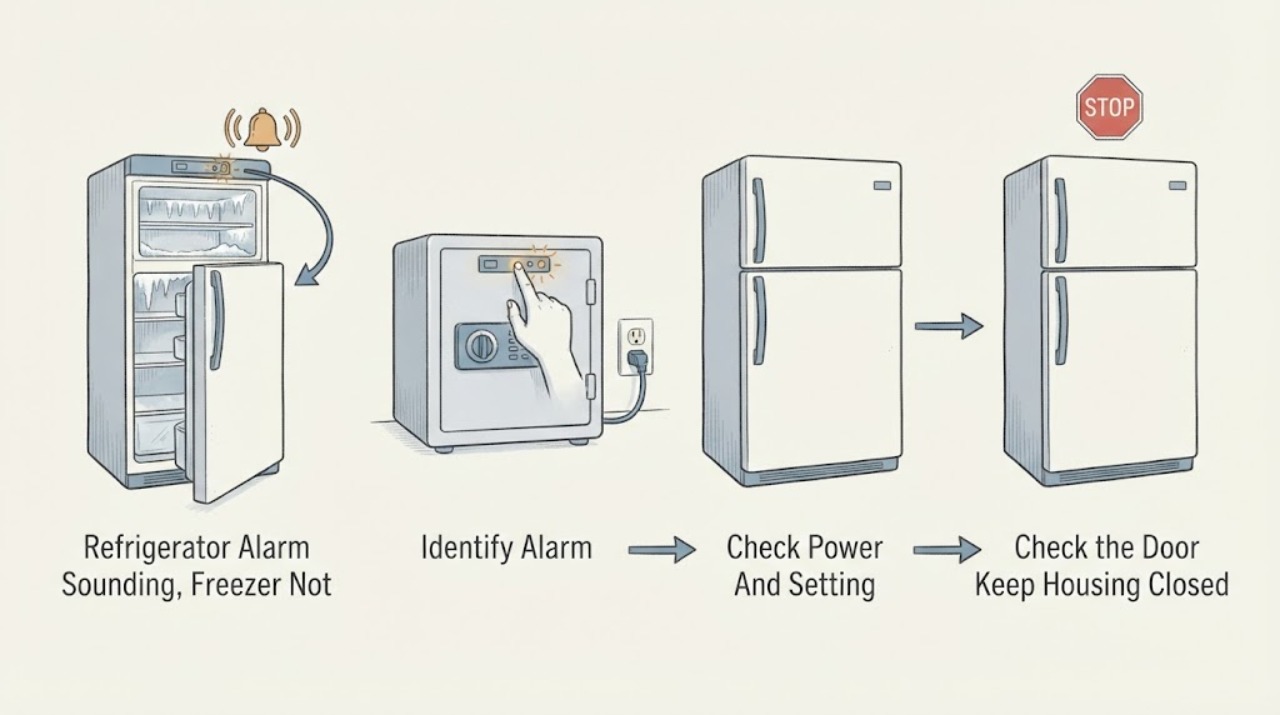 Refrigerator Alarm Sounding, Freezer Not