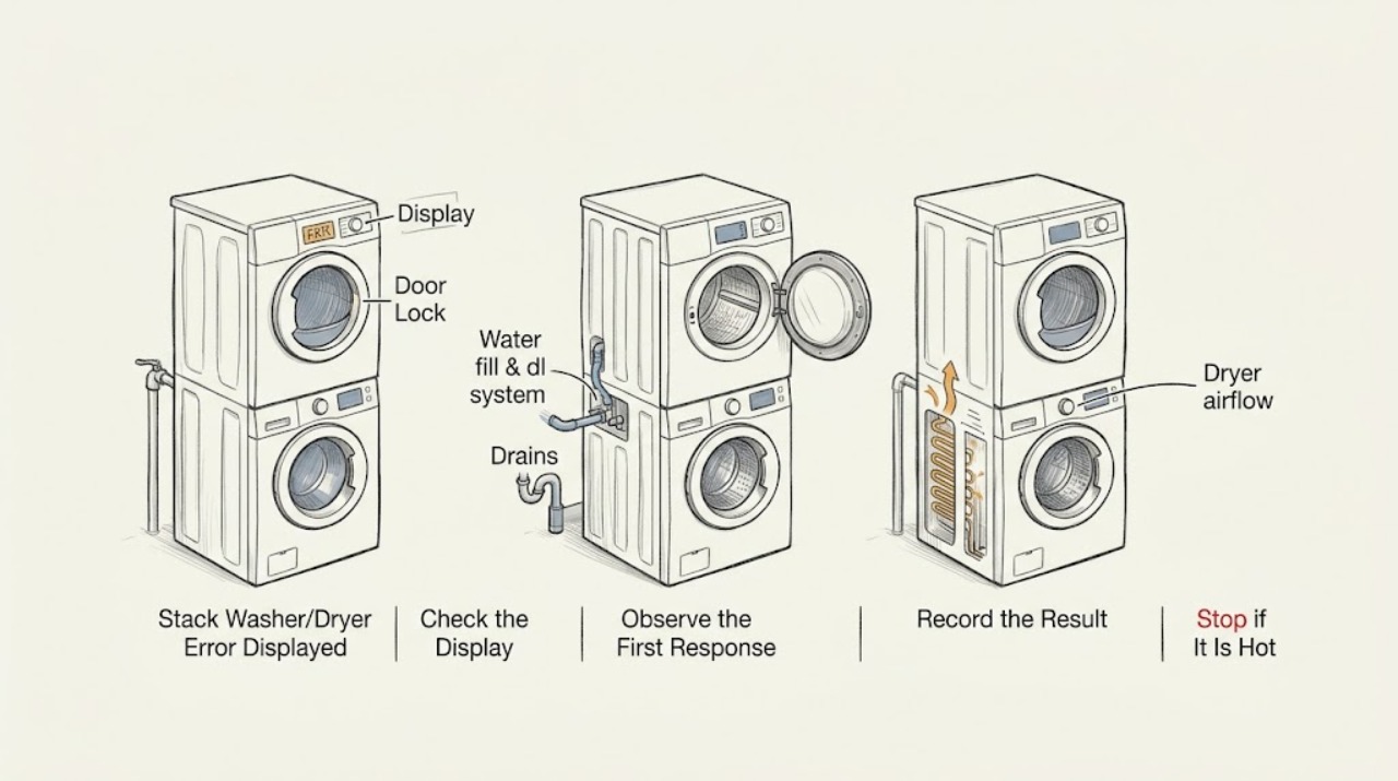 Stack Washer/Dryer Error Displayed