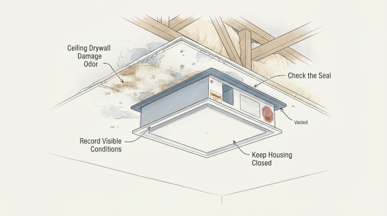 Ceiling Drywall Damage Odor