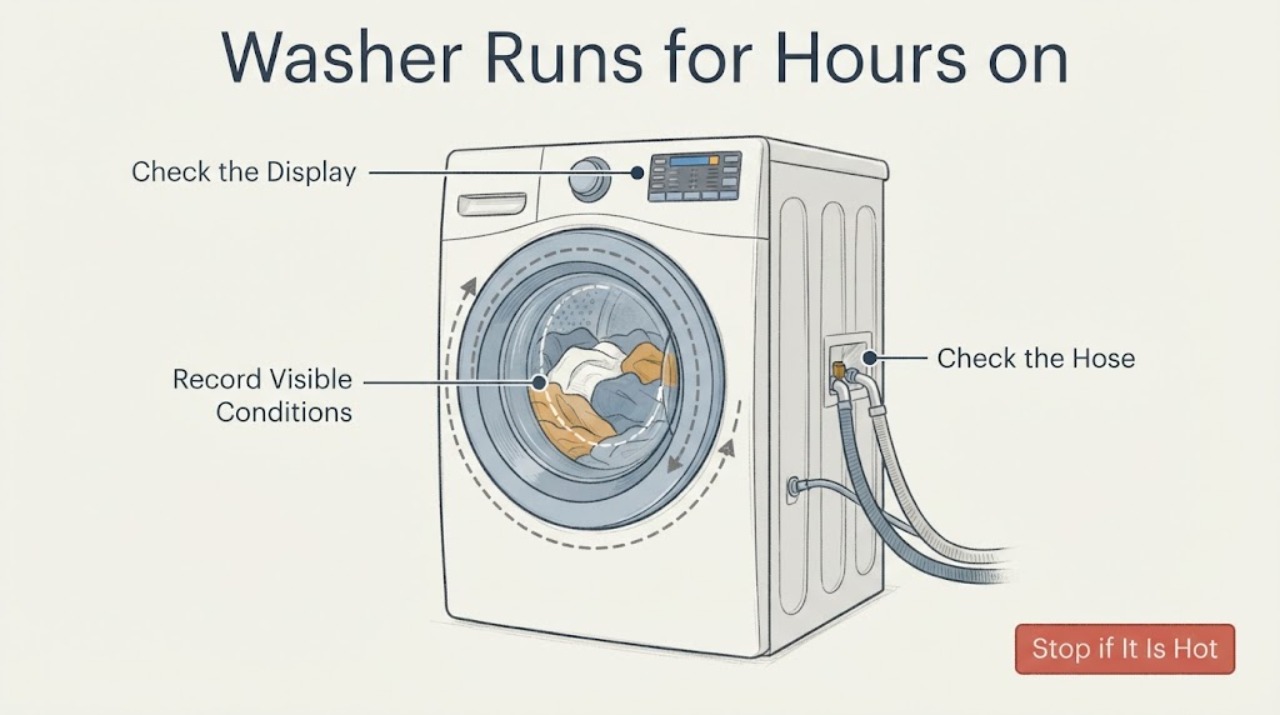 Washer Runs for Hours on