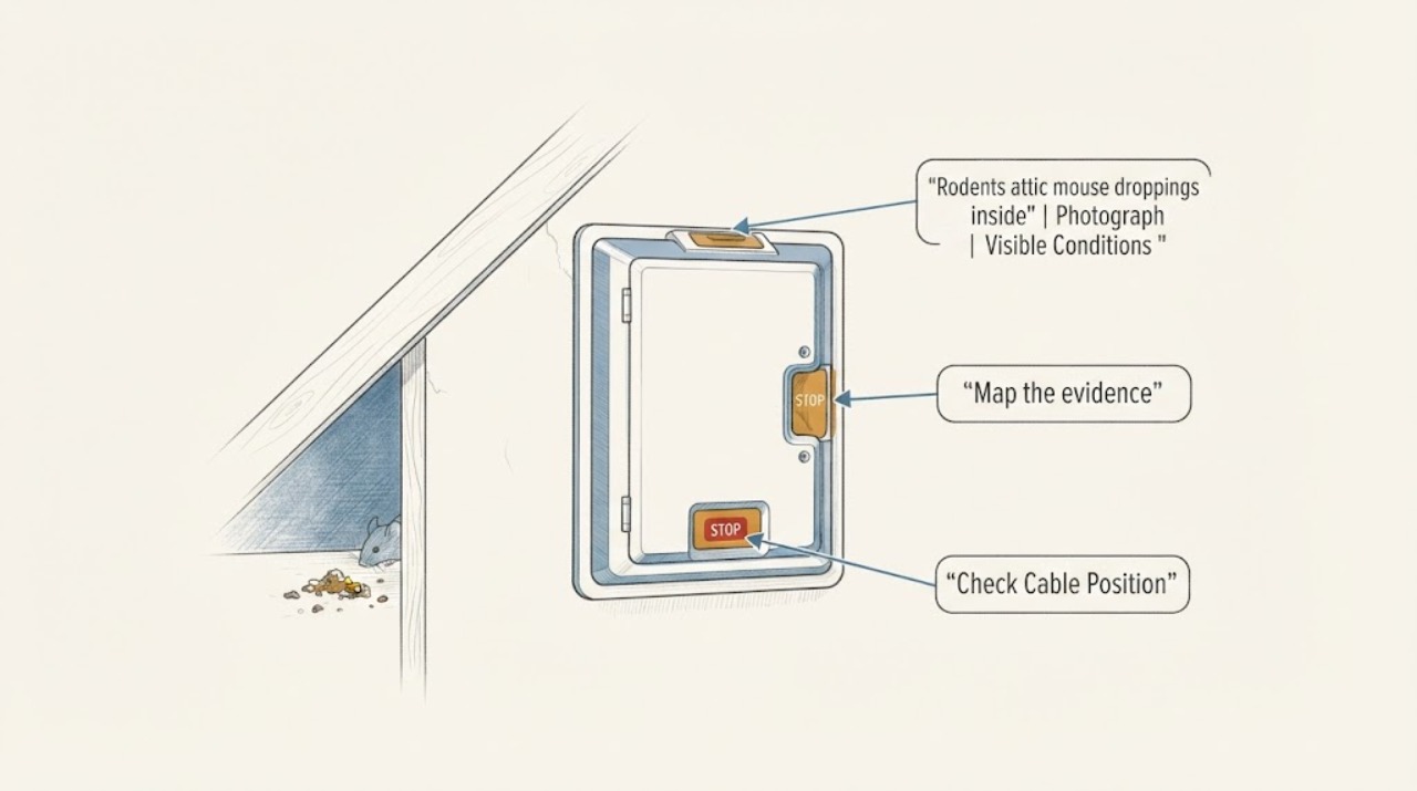 Rodents attic mouse droppings inside
