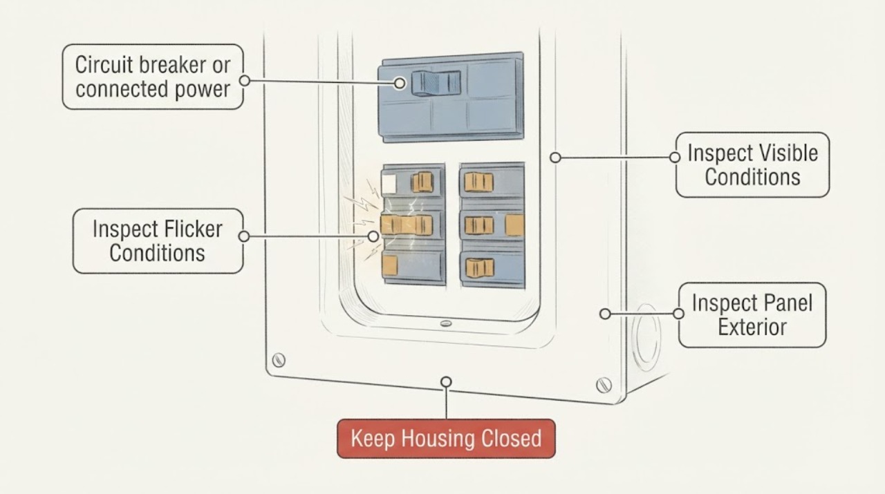 Circuit breaker or connected power