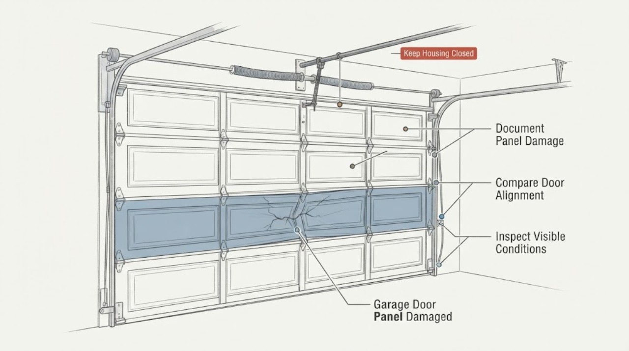 Garage Door Panel Damaged