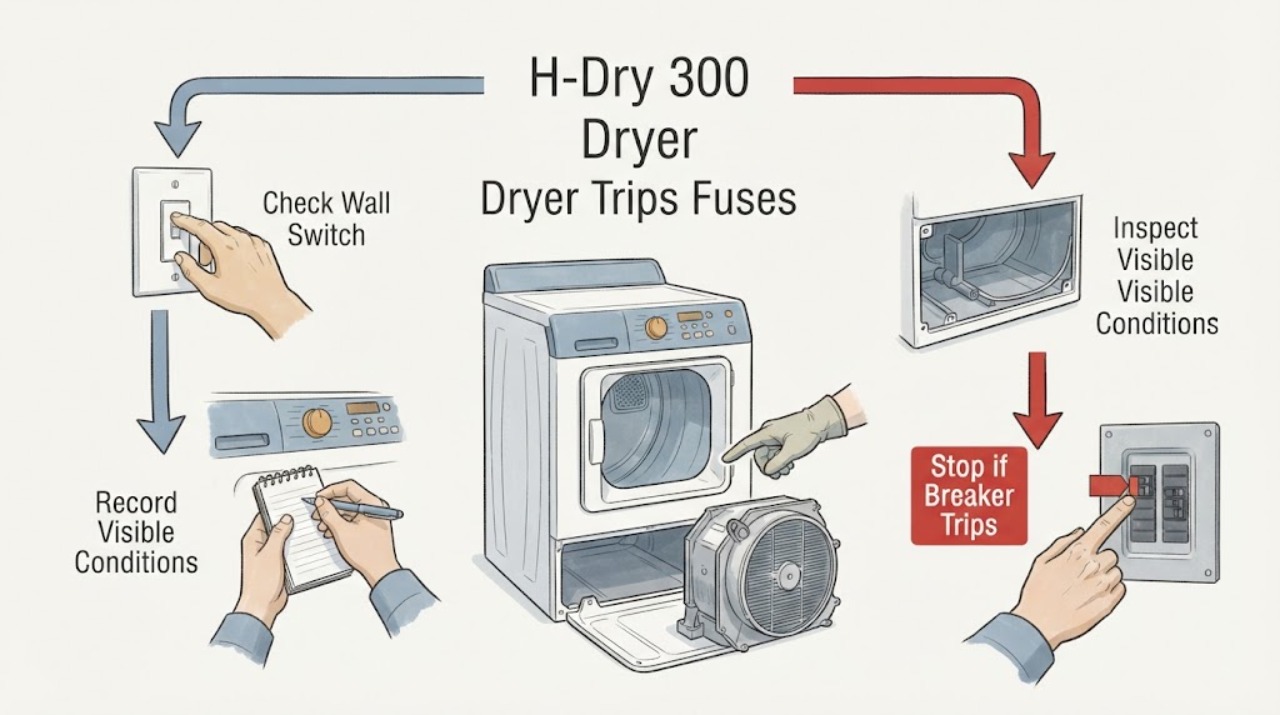 H-Dry 300 Dryer Trips Fuses