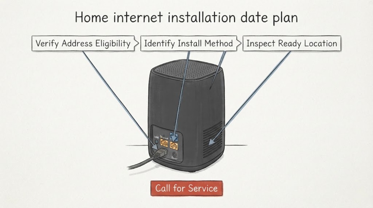 Home internet installation date plan