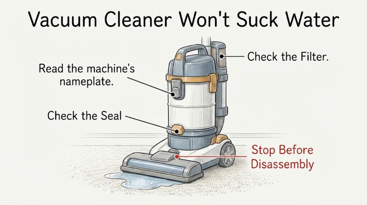 Vacuum Cleaner Won't Suck Water