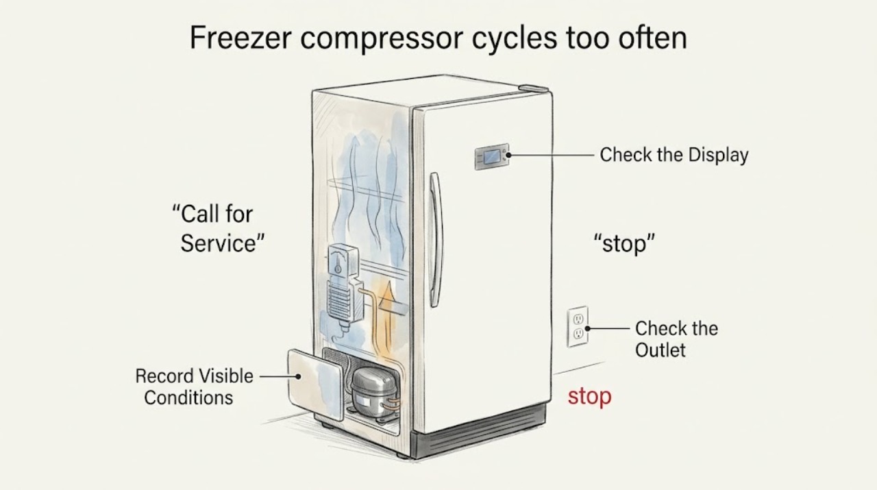 Freezer compressor cycles too often