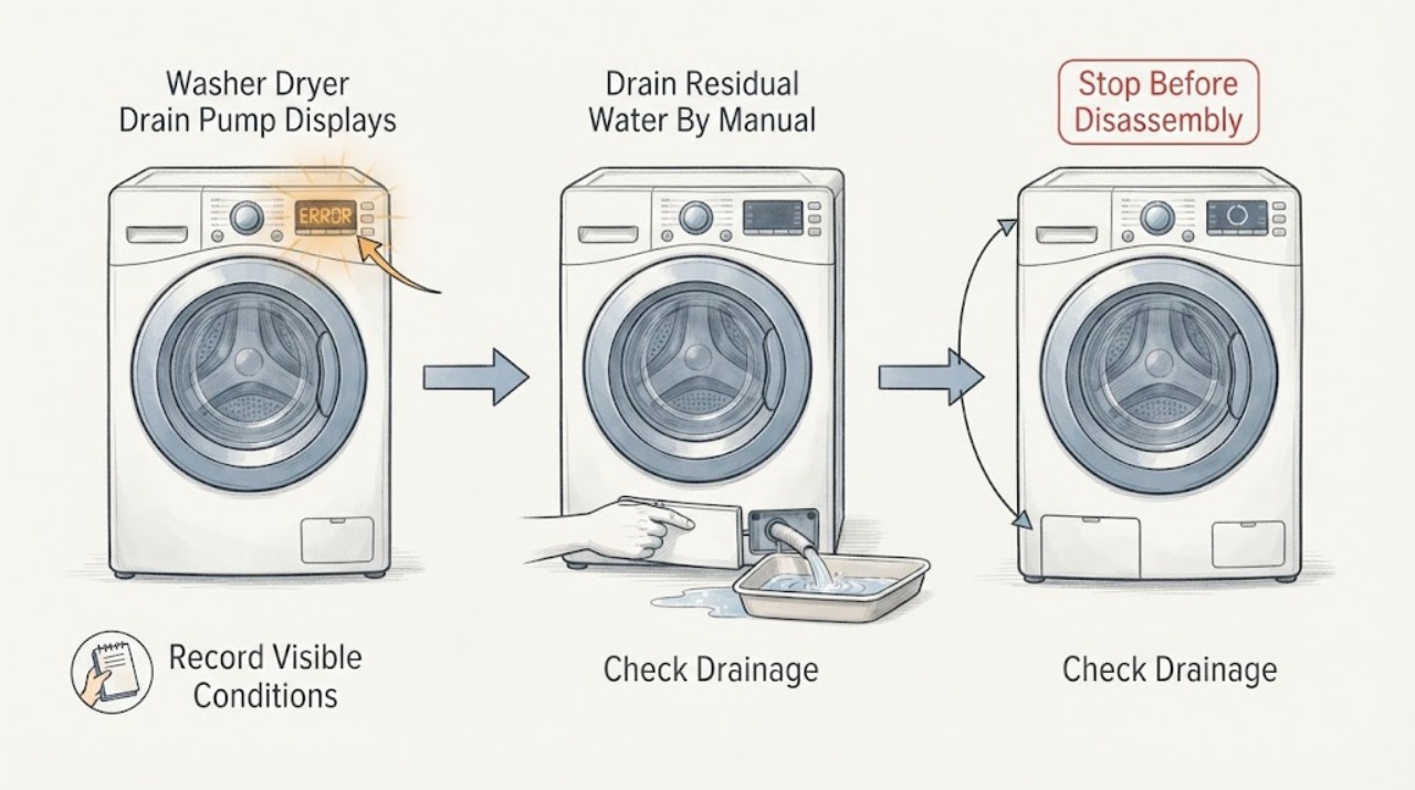 Washer Dryer Drain Pump Displays