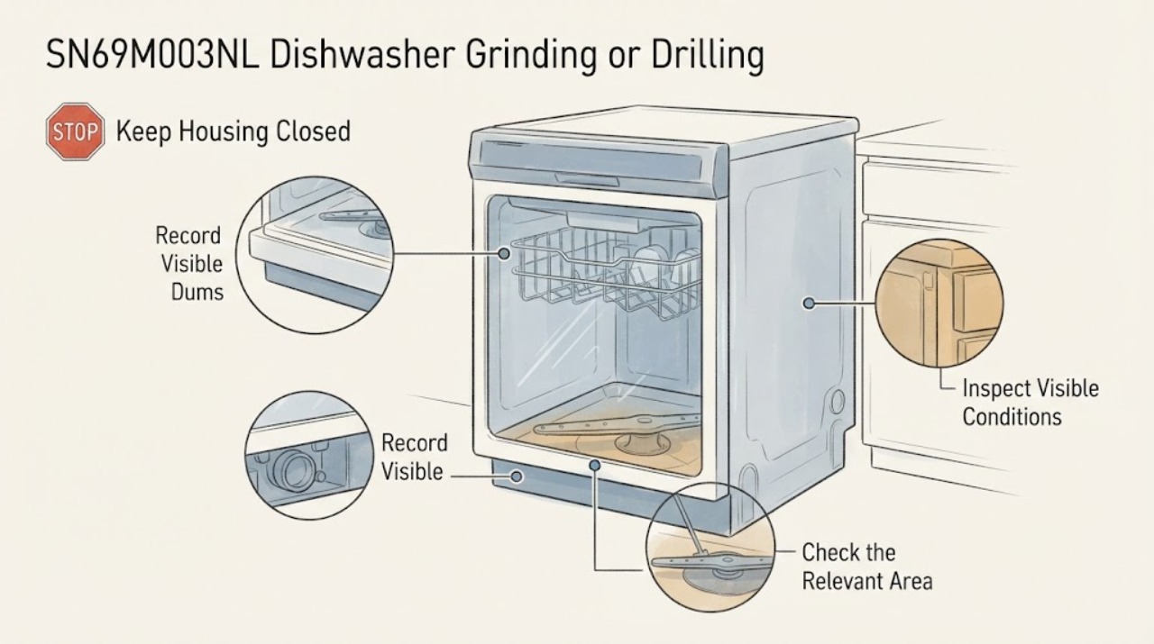 SN69M003NL Dishwasher Grinding or Drilling
