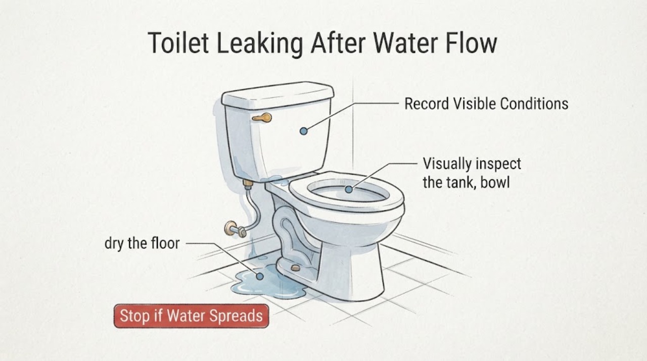 Toilet Leaking After Water Flow