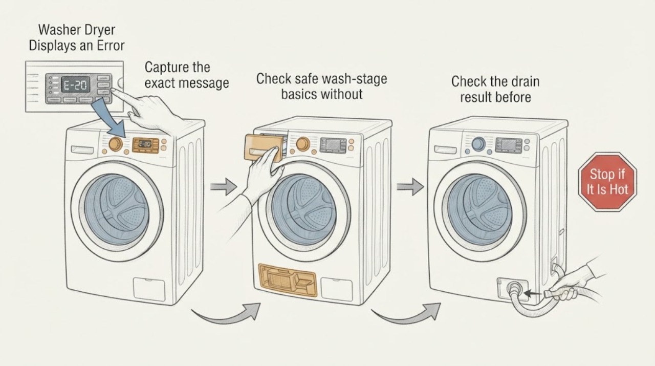 Washer Dryer Displays an Error