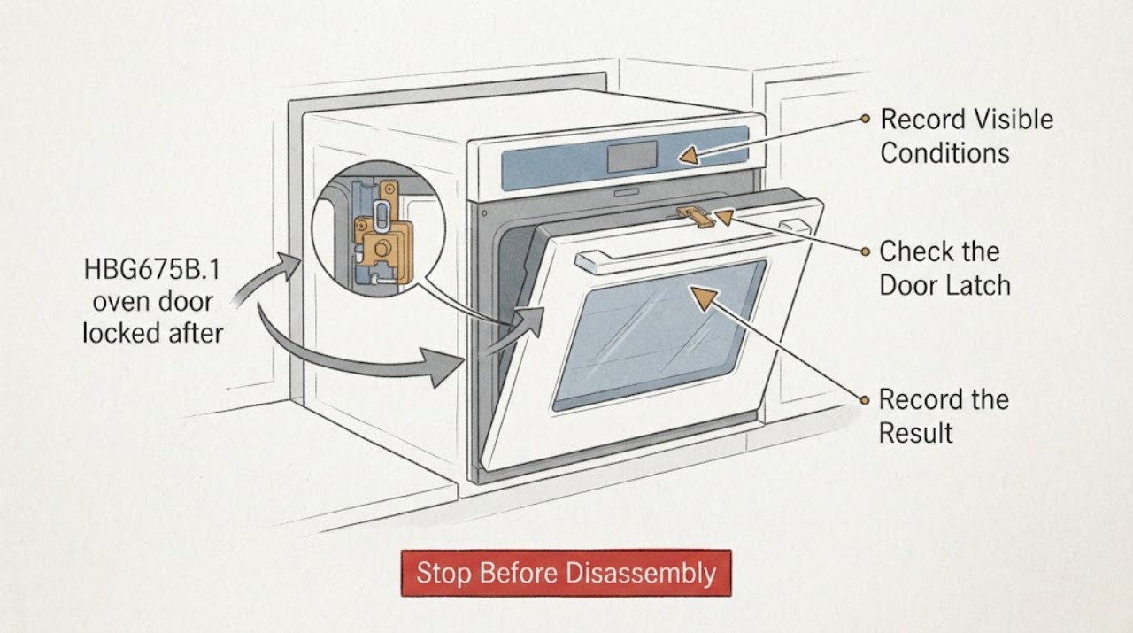 HBG675B.1 oven door locked after