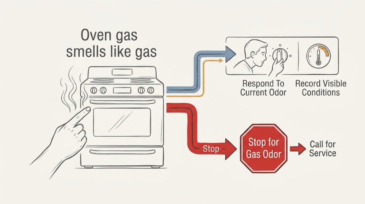 Oven gas smells like gas