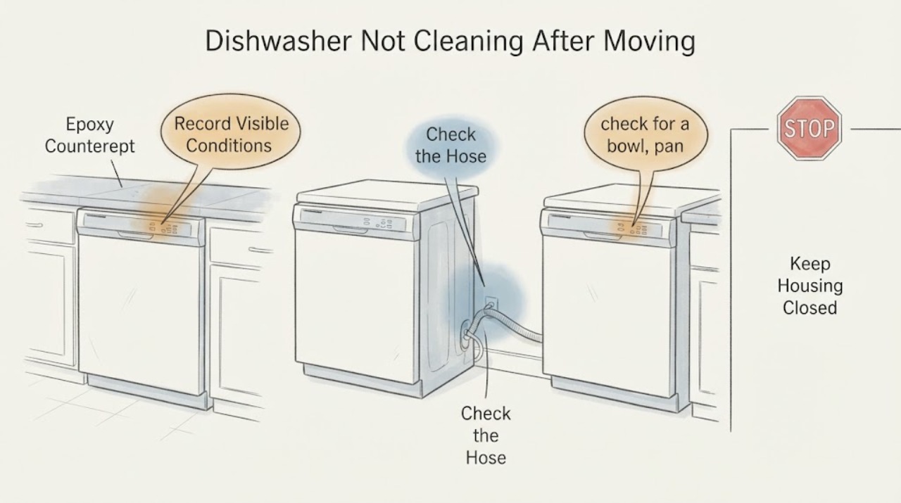 Dishwasher Not Cleaning After Moving