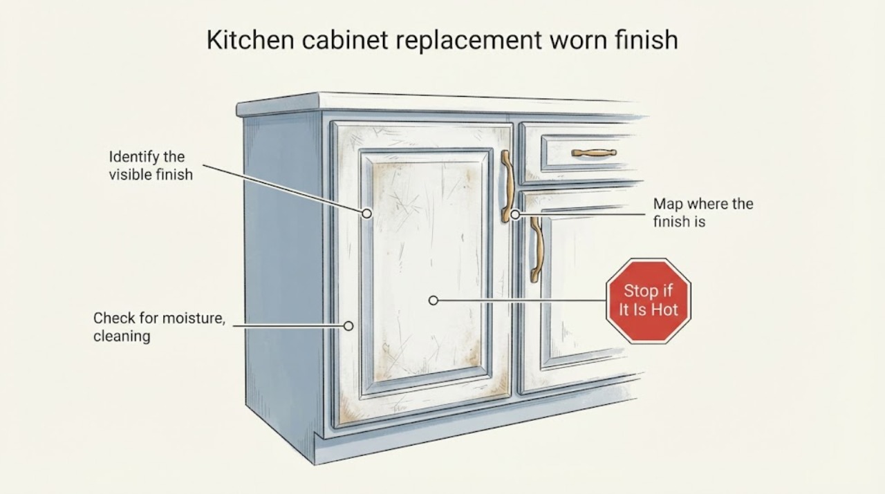 Kitchen cabinet replacement worn finish