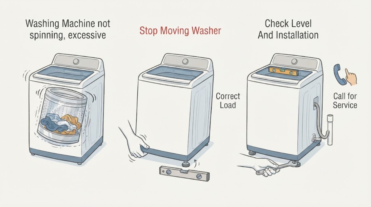 Washing Machine not spinning, excessive