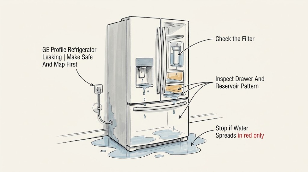 GE Profile Refrigerator Leaking