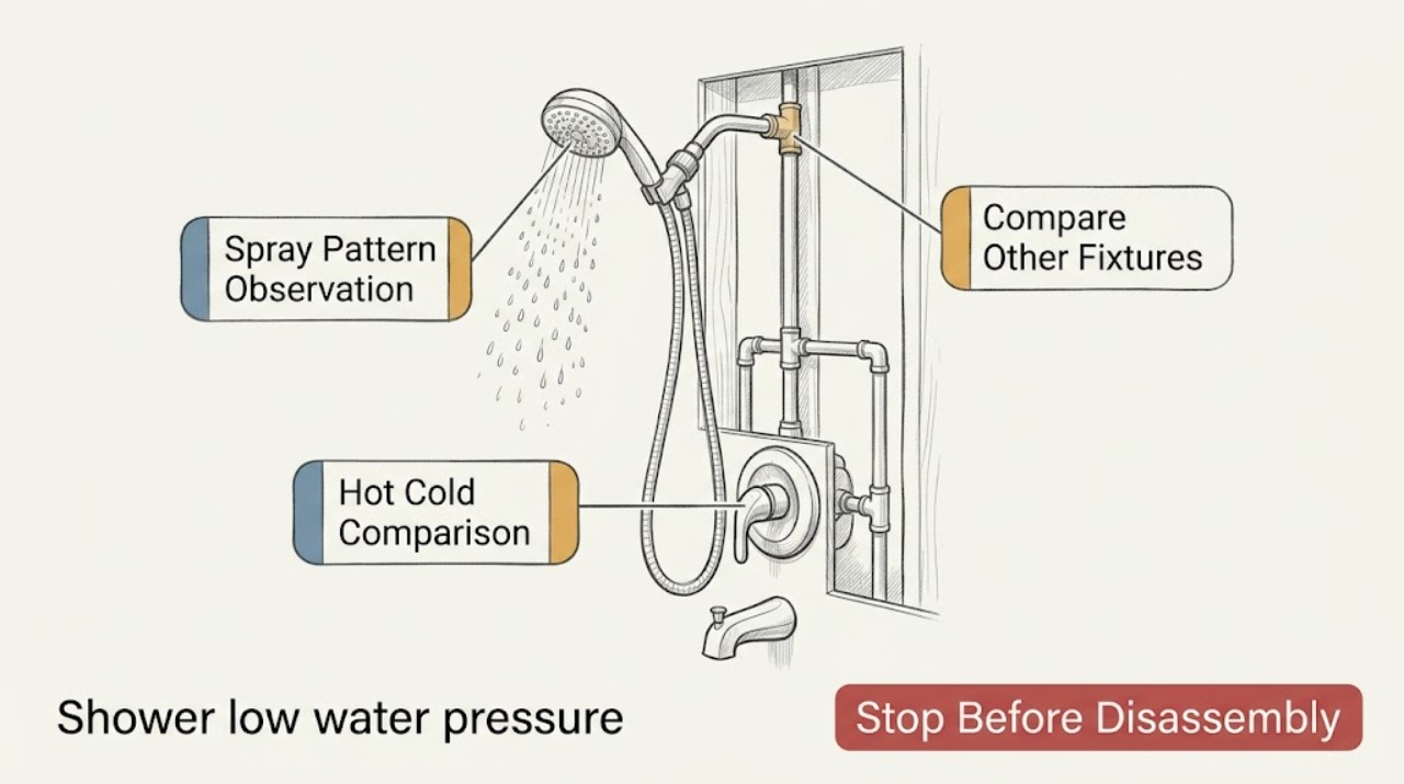Shower low water pressure