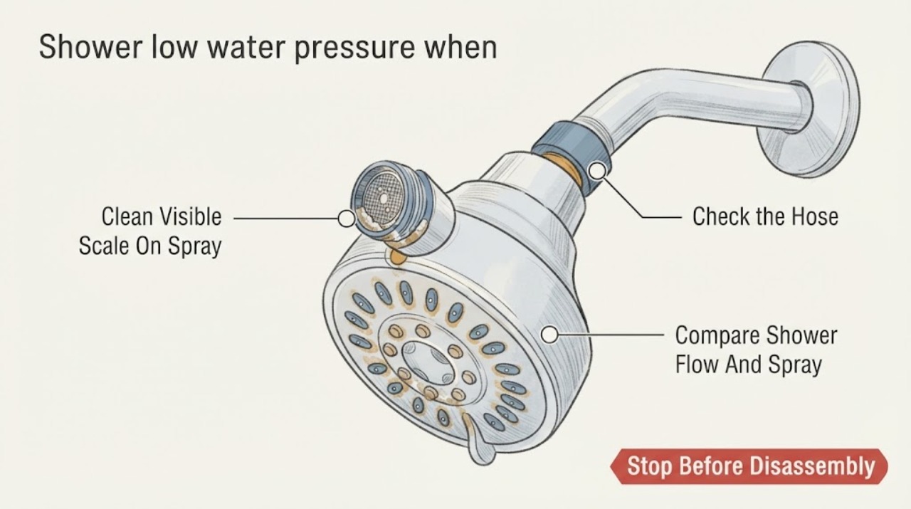 Shower low water pressure when