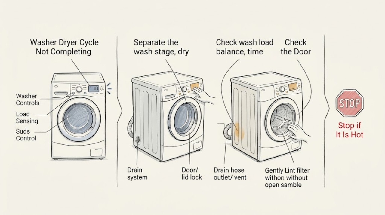Washer Dryer Cycle Not Completing
