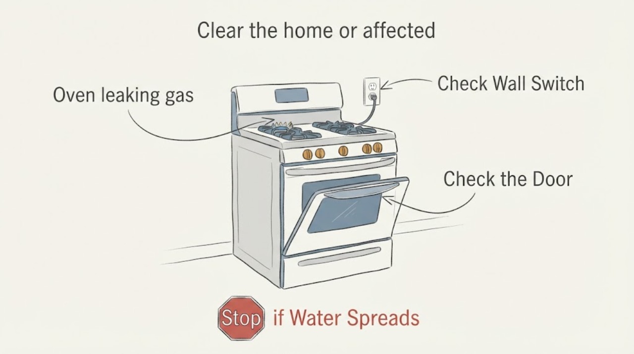 Oven leaking gas