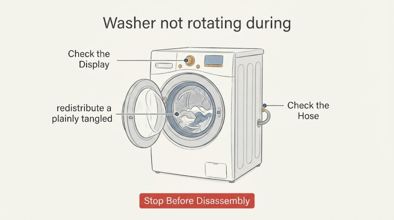 Washer not rotating during