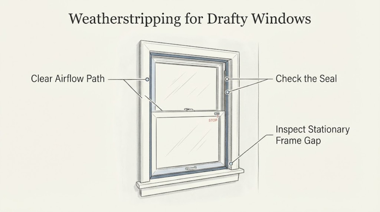 Weatherstripping for Drafty Windows