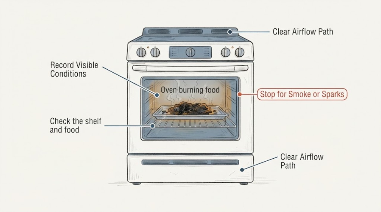 Oven burning food