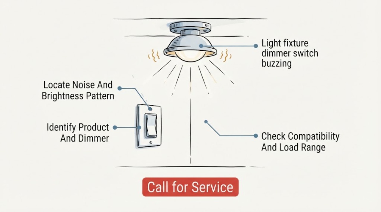 Light fixture dimmer switch buzzing