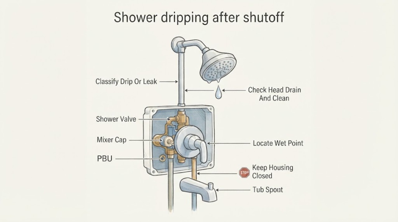 Shower dripping after shutoff
