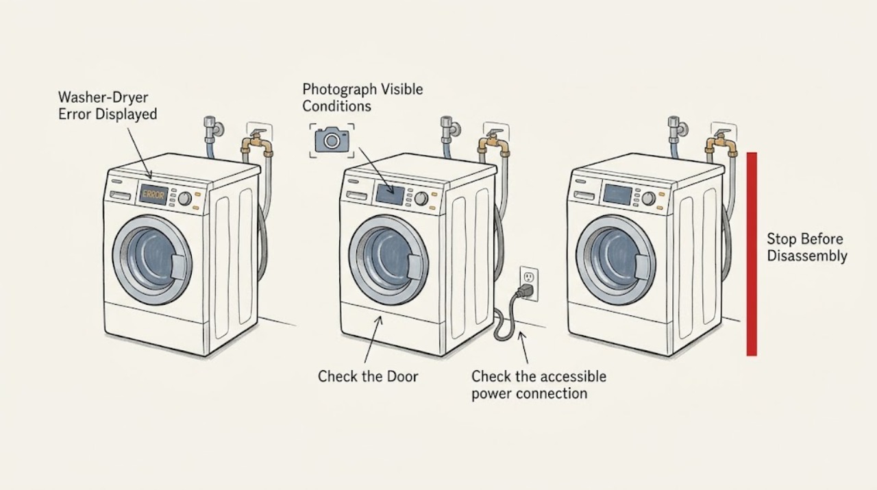 Washer-Dryer Error Displayed