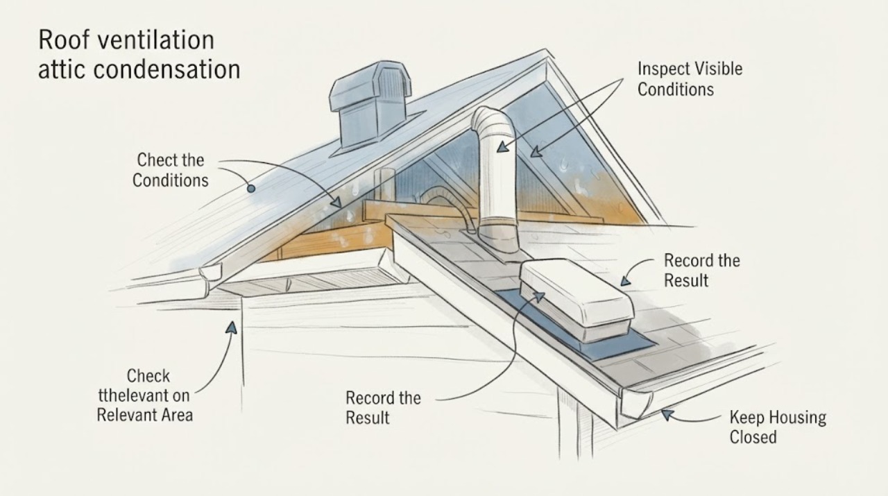 Roof ventilation attic condensation