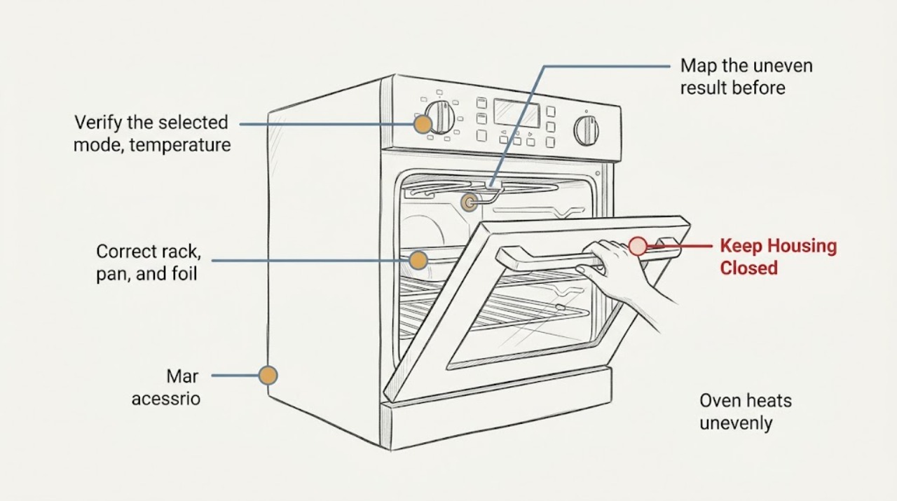 Oven heats unevenly